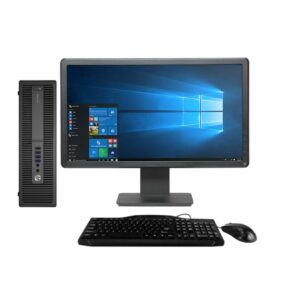 HP EliteDesk 800 G2 Intel i5, 6th Gen SFF Desktop PC + 20″ Monitor Refurb